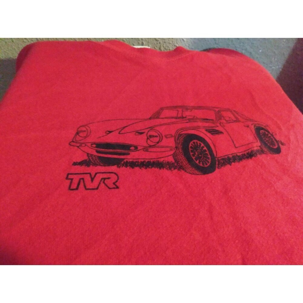 Vintage 90s TVR Sports Car Sweatshirt Large Red Racing Automobile - Picture 2 of 5